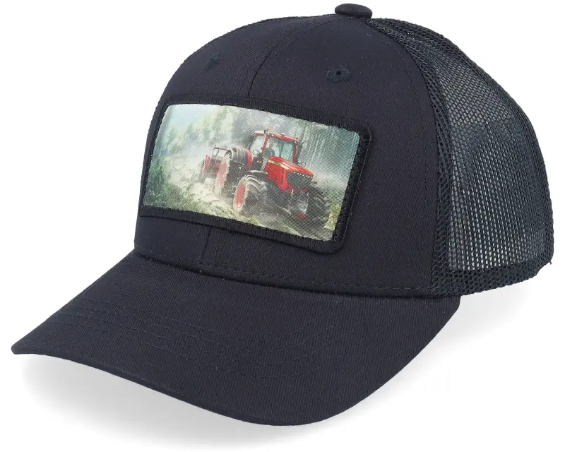 Kiddo Cap Kids Red Tractor Patch Black Trucker online