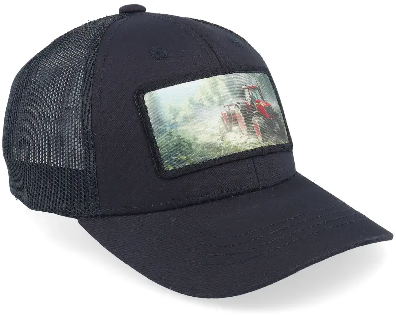 Kiddo Cap Kids Red Tractor Patch Black Trucker online
