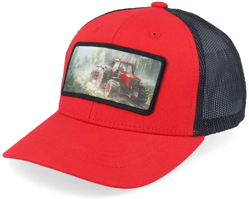 Kiddo Cap Kids Red Tractor Patch Red/Black Trucker online