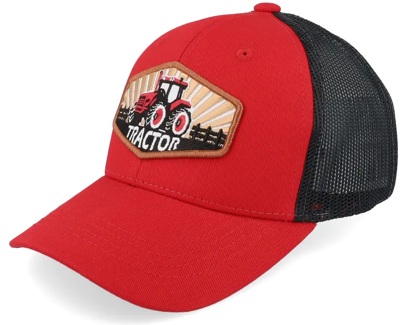 Kiddo Cap Kids Red Tractor Wide Patch Scarlet/Black Trucker online