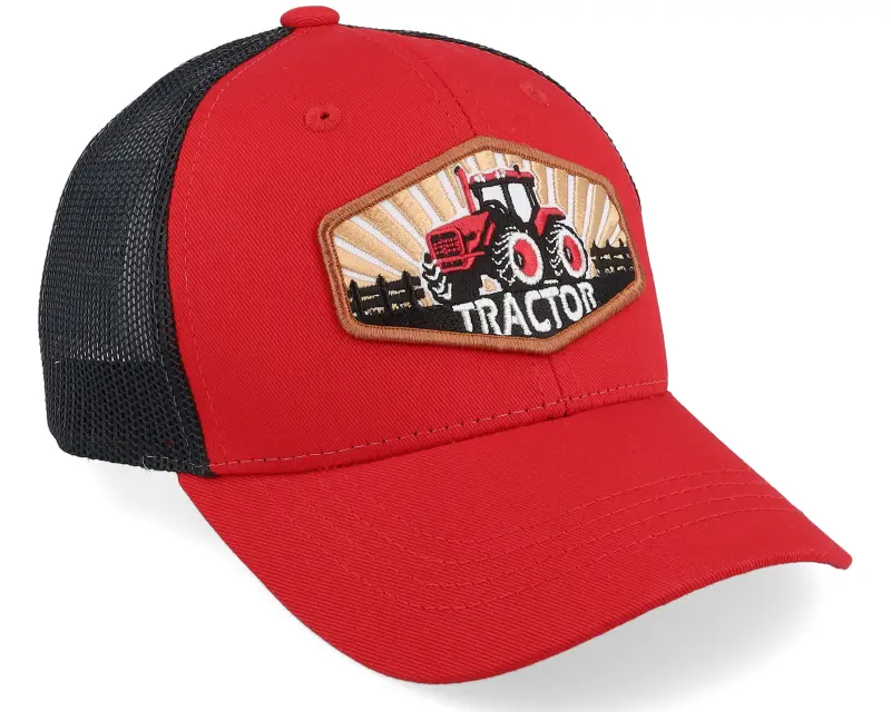 Kiddo Cap Kids Red Tractor Wide Patch Scarlet/Black Trucker online