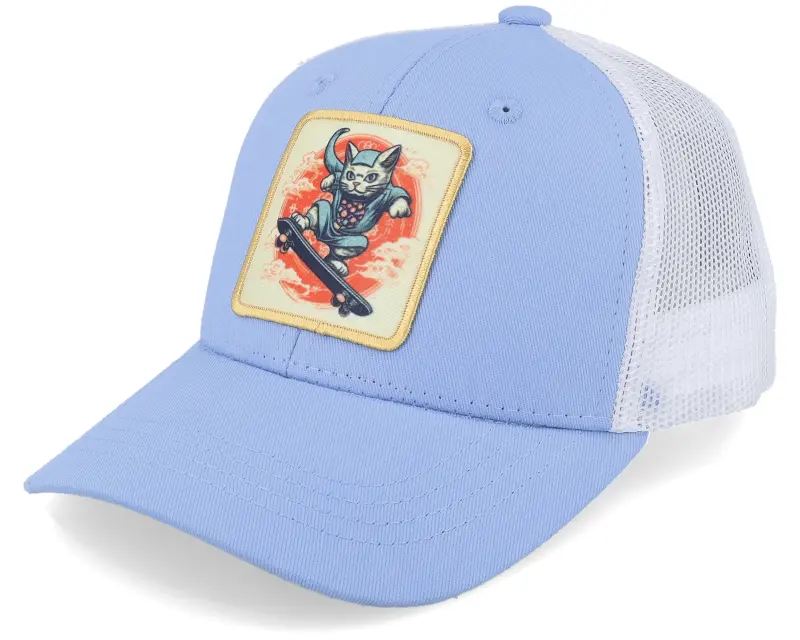 Kiddo Cap Kids Skater Cat Patch Light Blue/White Trucker online
