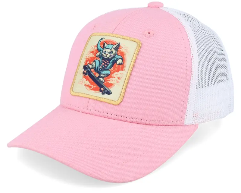 Kiddo Cap Kids Skater Cat Patch Pink/White Trucker online