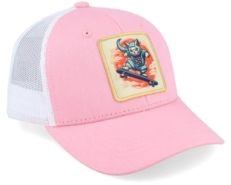 Kiddo Cap Kids Skater Cat Patch Pink/White Trucker online