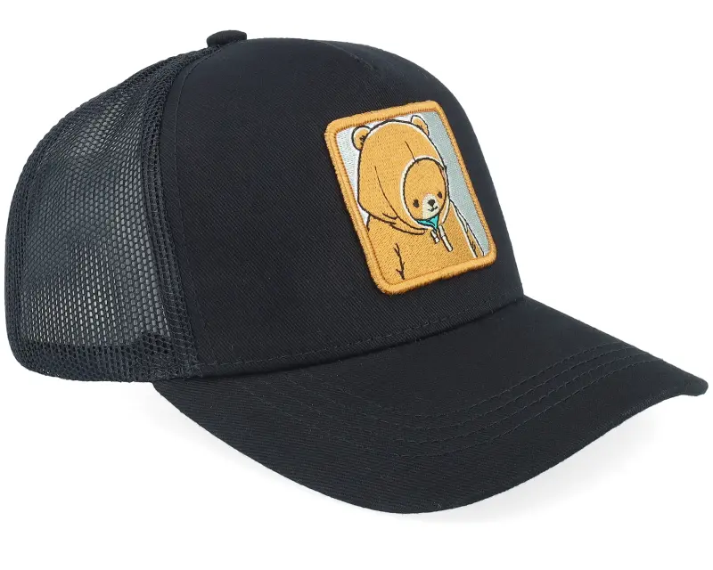 Kiddo Cap Kids Smiling Teddy Patch Black Trucker online
