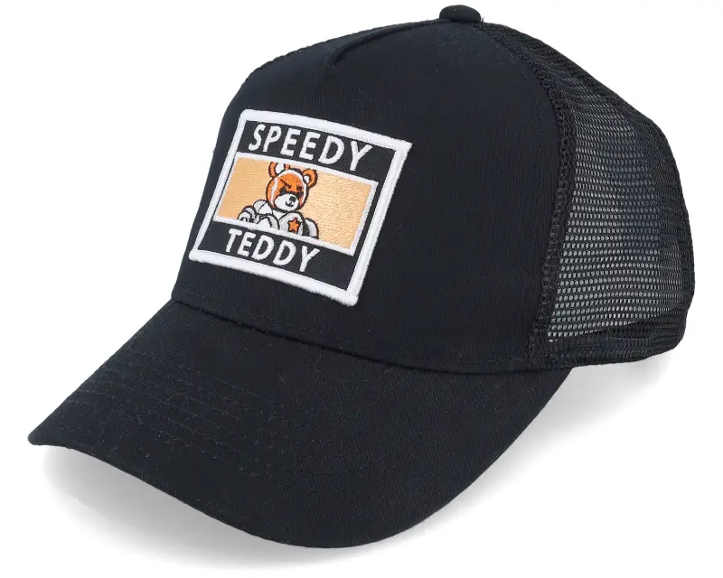 Kiddo Cap Kids Speedy Teddy Patch Black Trucker online