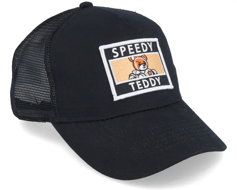 Kiddo Cap Kids Speedy Teddy Patch Black Trucker online