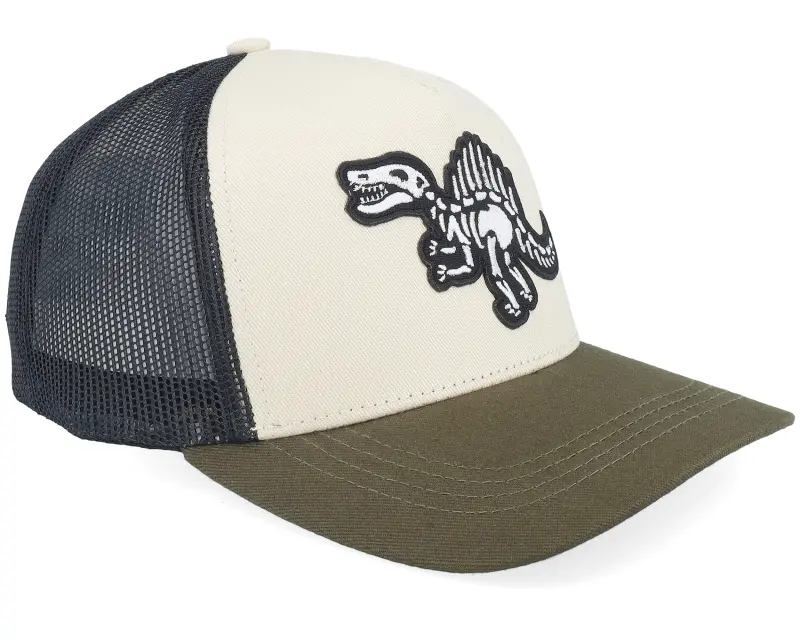 Kiddo Cap Kids Spinosaurus Skeleton Ivory/Black/Dark Mesh A-Frame Trucker online