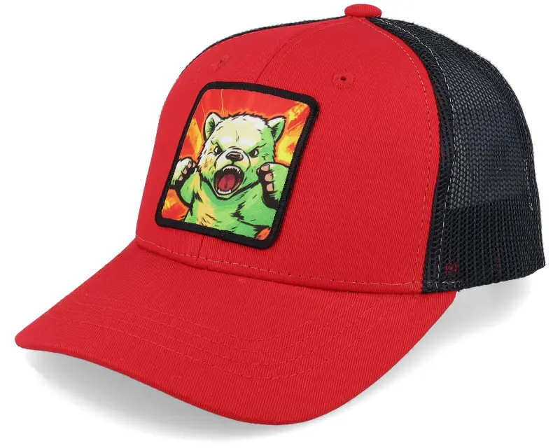 Kiddo Cap Kids Teddy Bear Action Patch Scarlet/Black Trucker online