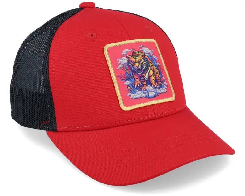 Kiddo Cap Kids Tiger On Clouds Patch Scarlet/Black Trucker online