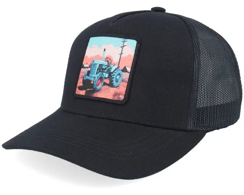 Kiddo Cap Kids Tractor And Clouds Patch Light Black Trucker online