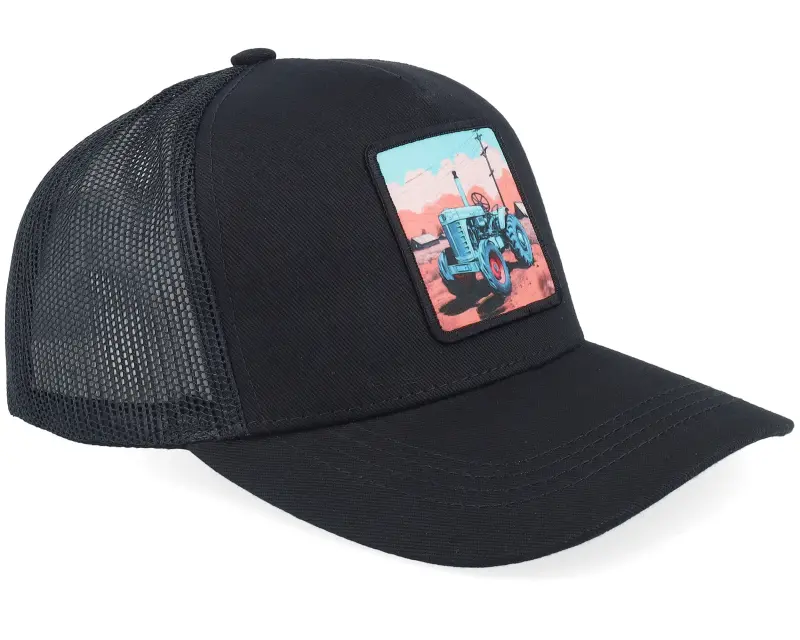 Kiddo Cap Kids Tractor And Clouds Patch Light Black Trucker online