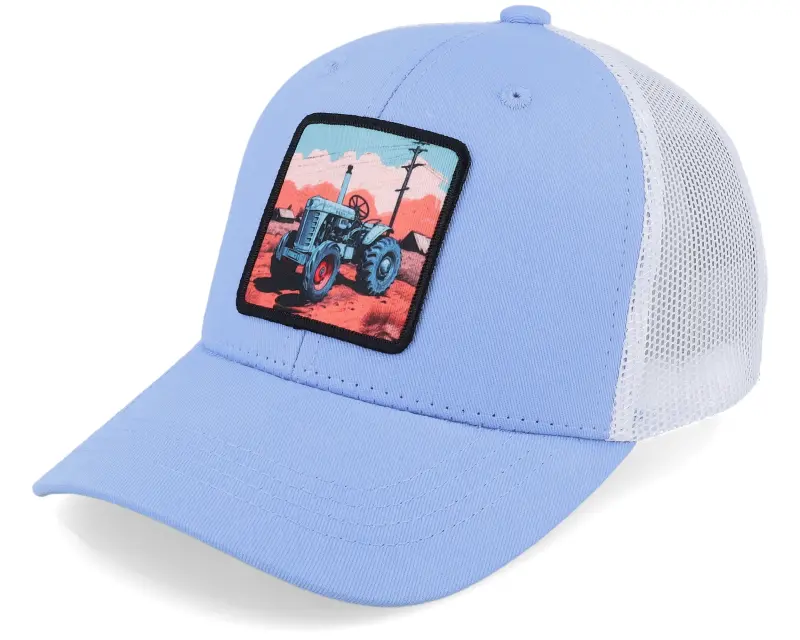 Kiddo Cap Kids Tractor And Clouds Patch Light Blue/White online