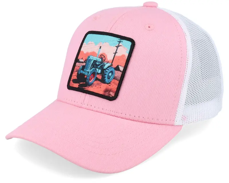 Kiddo Cap Kids Tractor And Clouds Patch Pink/White Trucker online