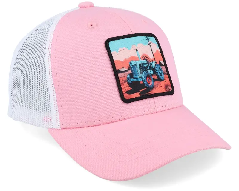 Kiddo Cap Kids Tractor And Clouds Patch Pink/White Trucker online