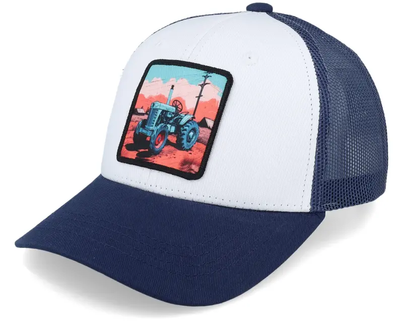 Kiddo Cap Kids Tractor And Clouds Patch White/Navy Trucker online