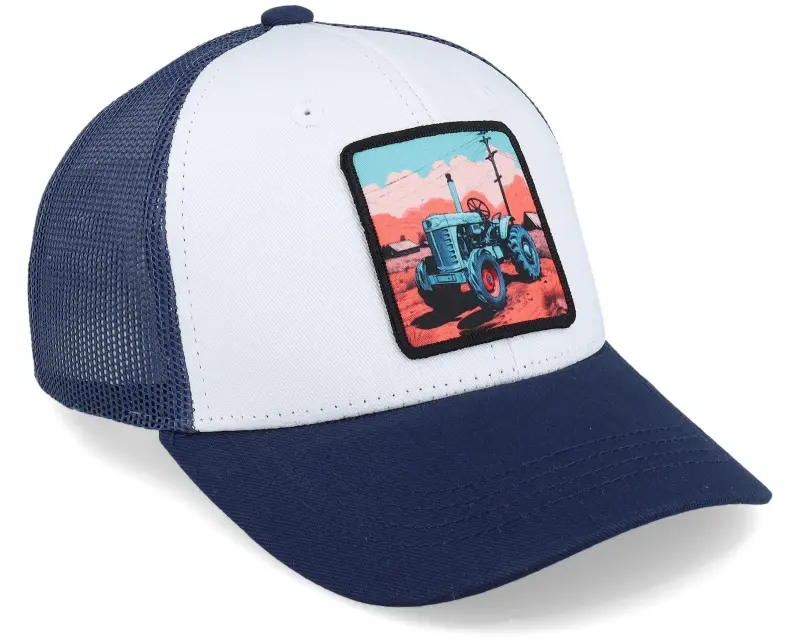 Kiddo Cap Kids Tractor And Clouds Patch White/Navy Trucker online