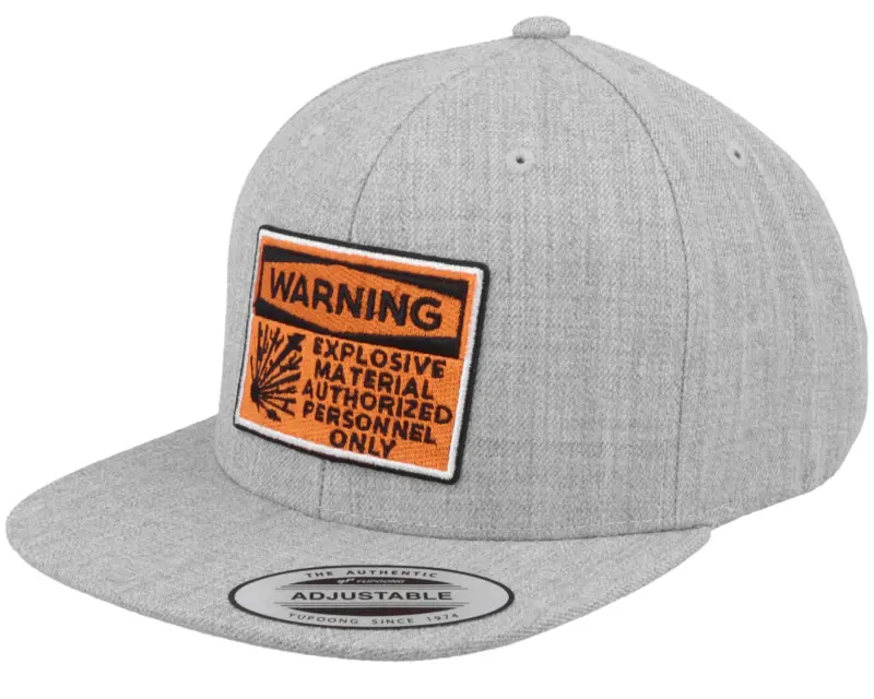Kiddo Cap Kids Warning Explosive Material Grey Snapback online