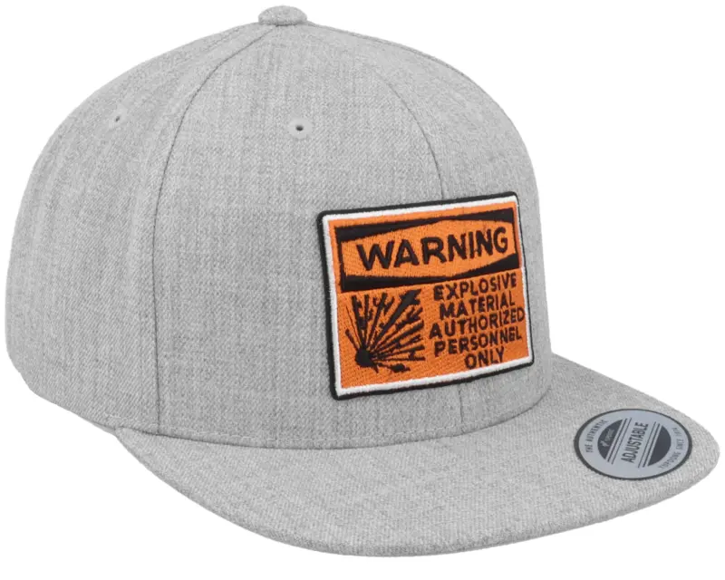 Kiddo Cap Kids Warning Explosive Material Grey Snapback online