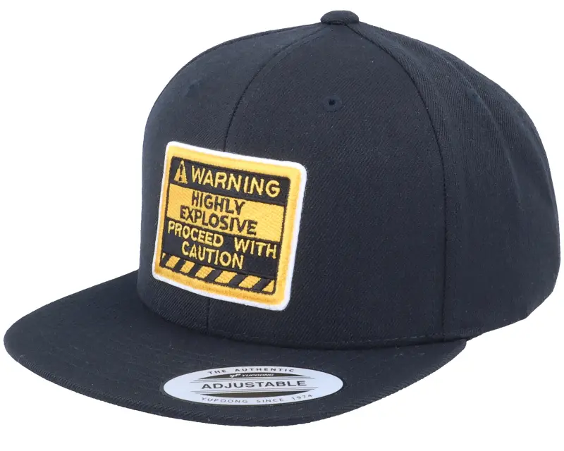 Kiddo Cap Kids Warning Highly Explosive Black Snapback online