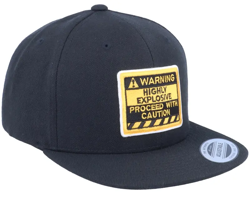 Kiddo Cap Kids Warning Highly Explosive Black Snapback online