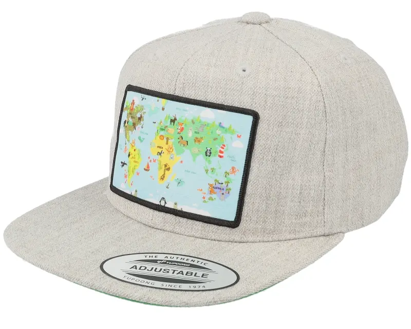 Kiddo Cap Kids World Map Grey Snapback online