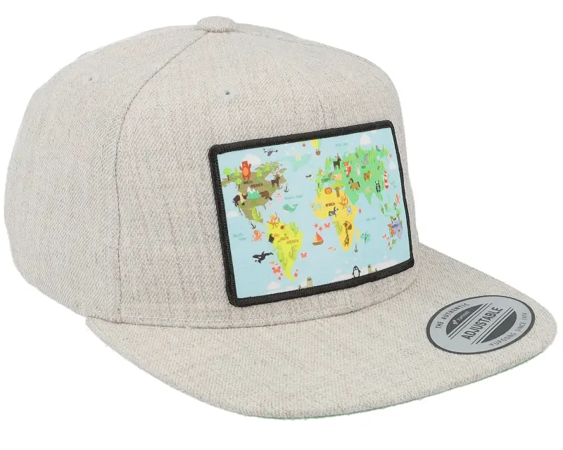 Kiddo Cap Kids World Map Grey Snapback online