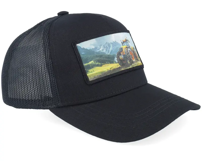 Kiddo Cap Kids Yellow Tractor Patch Black Trucker online
