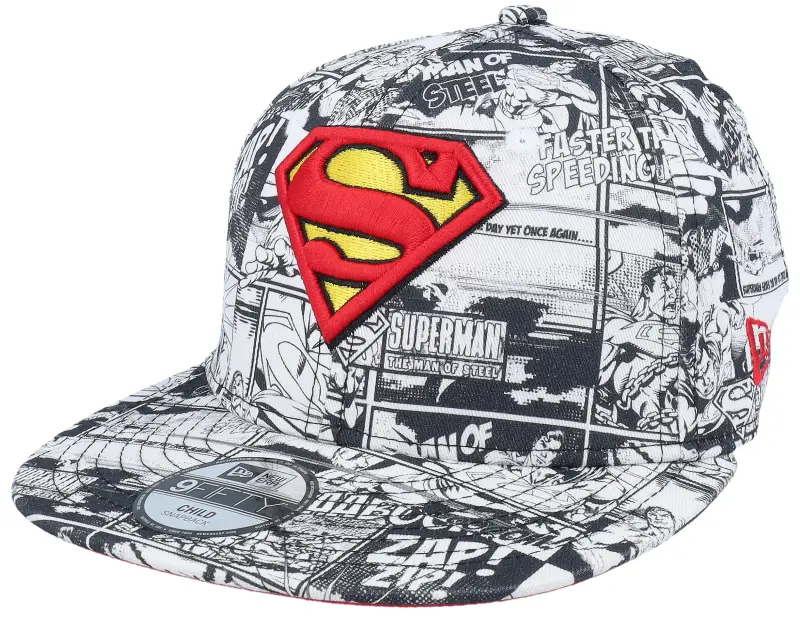 New Era Kids DC All Over Print 9FIFTY Supman Black/White/Scarlet Snapback online