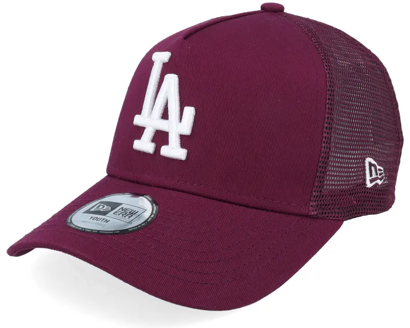 New Era Kids Los Angeles Dodgers League Essential Burgundy A-Frame Trucker online