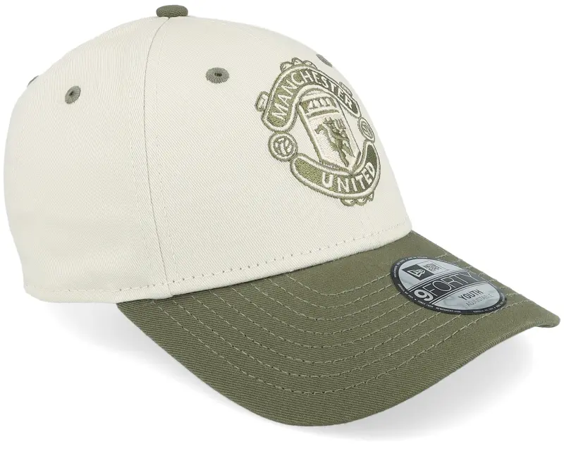 New Era Kids Manchester United Contrast Visor Ktd 9FORTY Man Ivory/Olive Adjustable online