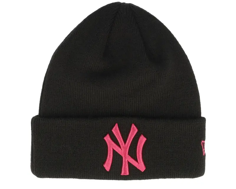New Era Kids New York Yankees League Essential Beanie Black/Neon Pink Cuff online
