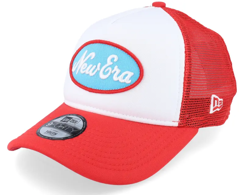 New Era Kids Oval White/Flame Red Trucker online