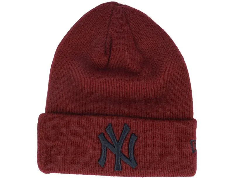 New Era New York Yankees League Essential Beanie Cardinal/Black Cuff online