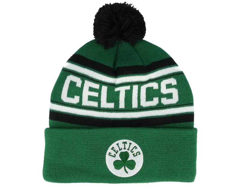 Outerstuff Kids Boston Celtics NBA Jacquard Cuff Beanie Green Pom online