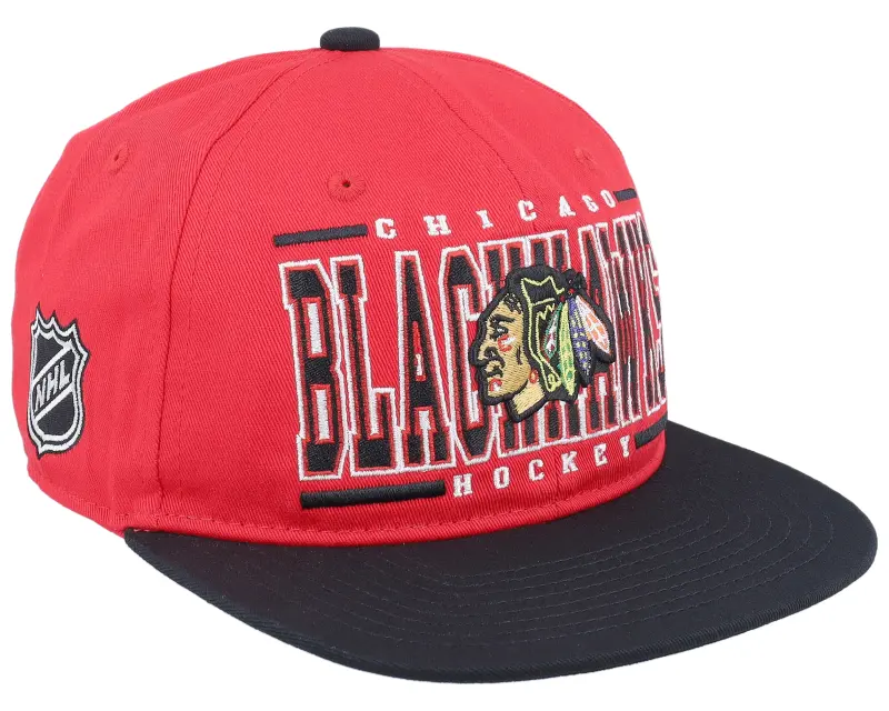 Outerstuff Kids Chicago Blackhawks Logo Flatbrim Cap Red/Black Snapback online