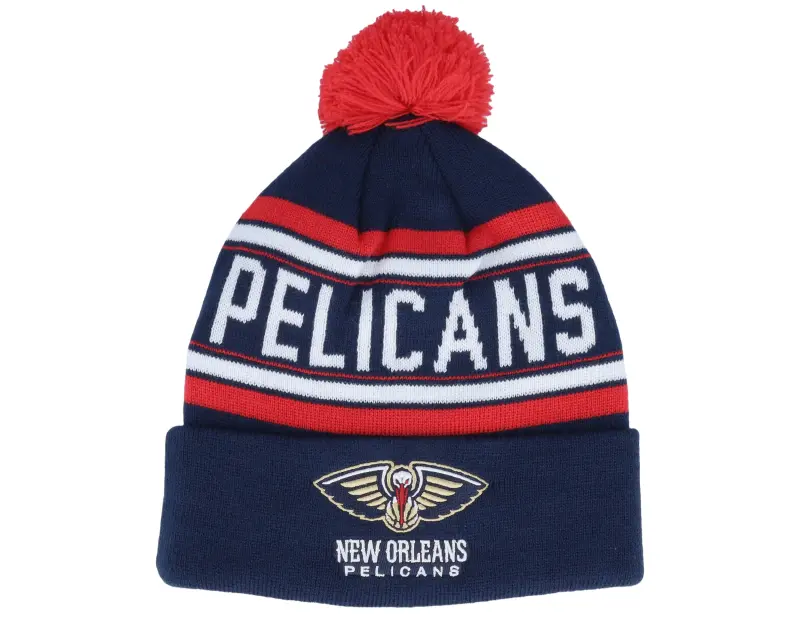 Outerstuff Kids New Orleans Pelicans Jacquard Cuffed Knit Navy Pom online