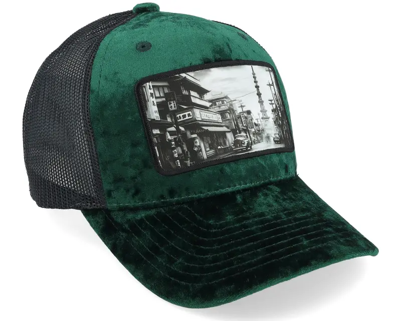 Public Domain Kids Youth Japan Velvet Green/Black Trucker online