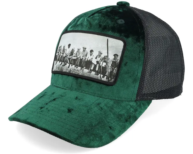 Public Domain Kids Youth Lunch Atop A Skyscraper Velvet Green/Black Trucker online