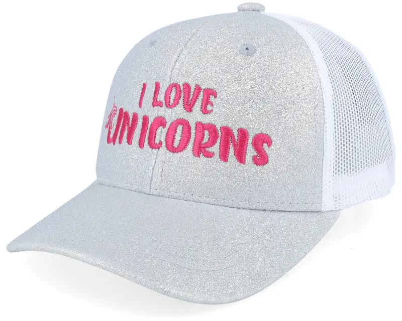 Unicorns Kids I Love Unicorns Silver Glitter/White Trucker online