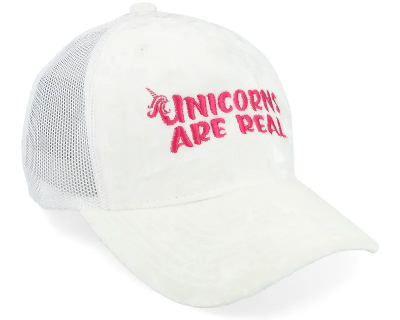 Unicorns Kids Unicorns Are Real Youth White Velvet A-frame Trucker online
