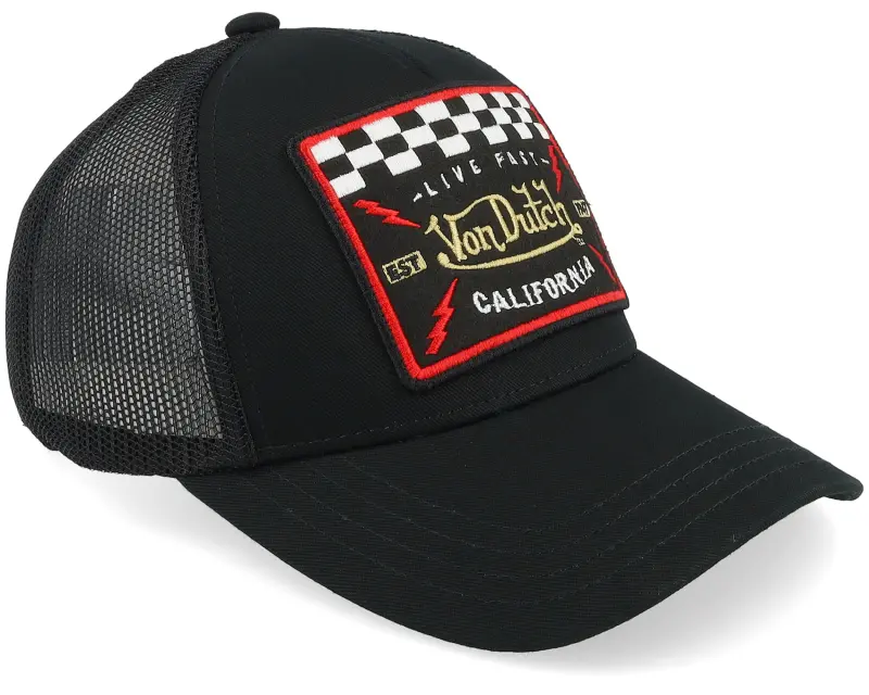 Von Dutch Kids Live Fast Black A-Frame Trucker online