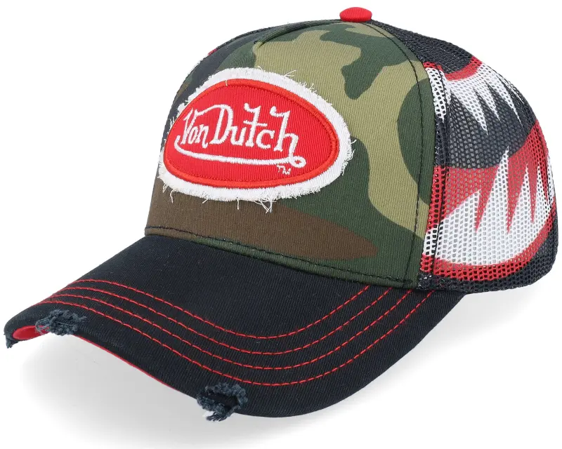 Von Dutch Kids Oval Patch Multicolor/Camouflage/Black A-Frame Trucker online