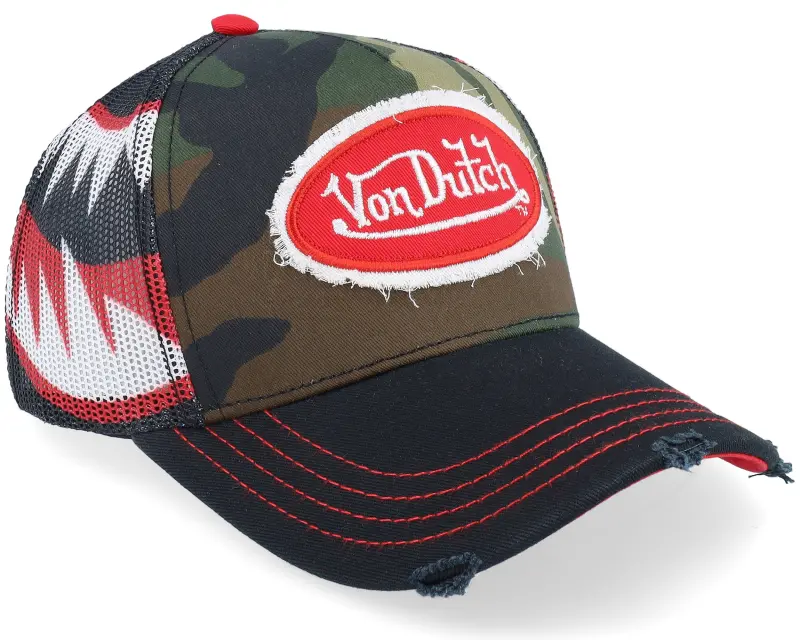 Von Dutch Kids Oval Patch Multicolor/Camouflage/Black A-Frame Trucker online