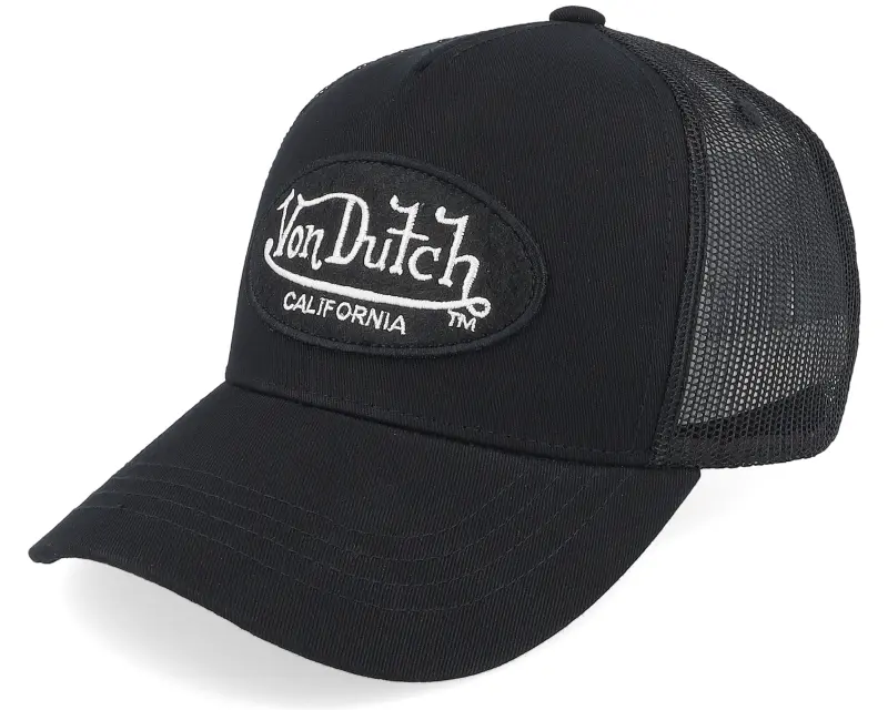 Von Dutch Oval Patch Black A-Frame Trucker online