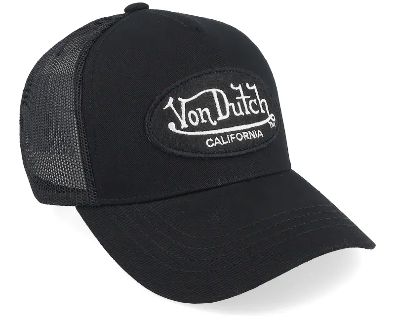 Von Dutch Oval Patch Black A-Frame Trucker online