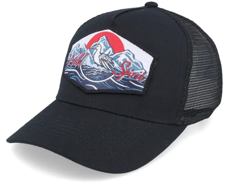 Wild Spirit Kids Bird & Mountains Patch Black A-frame Trucker online