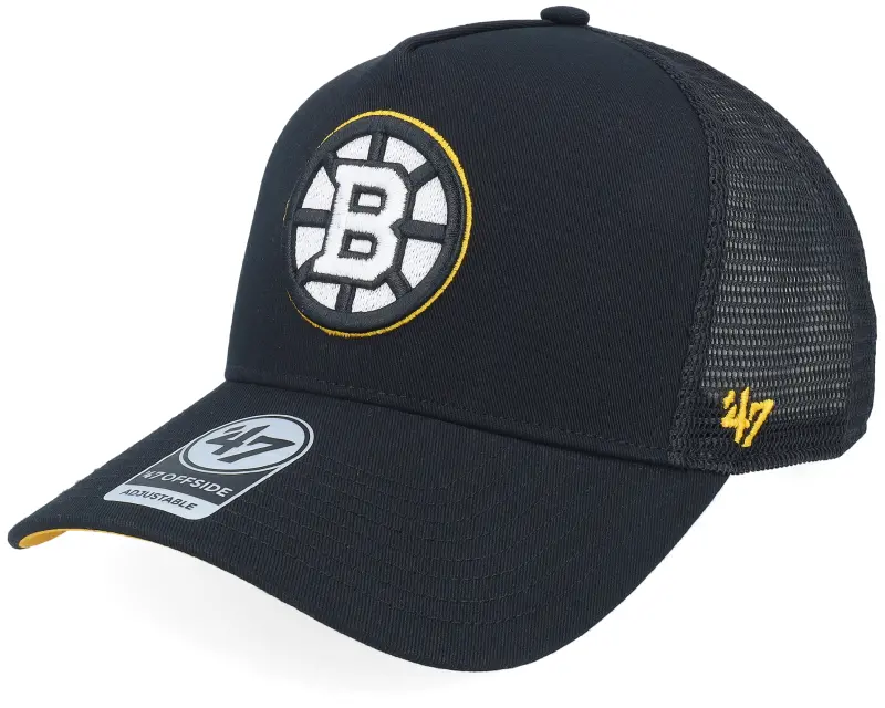 47 Brand Boston Bruins NHL Mesh 47 Offside Black A-Frame Trucker online