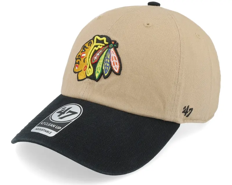 47 Brand Chicago Blackhawks NHL Tone 47 Clean Up Khaki/Black Dad Cap online
