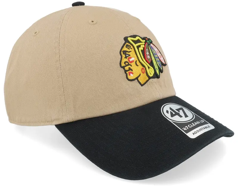 47 Brand Chicago Blackhawks NHL Tone 47 Clean Up Khaki/Black Dad Cap online